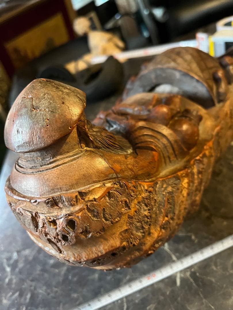 寿老人、竹彫刻寿老人、竹一刀彫り、竹細工寿老人、江戸時代寿老人、木彫り寿老人