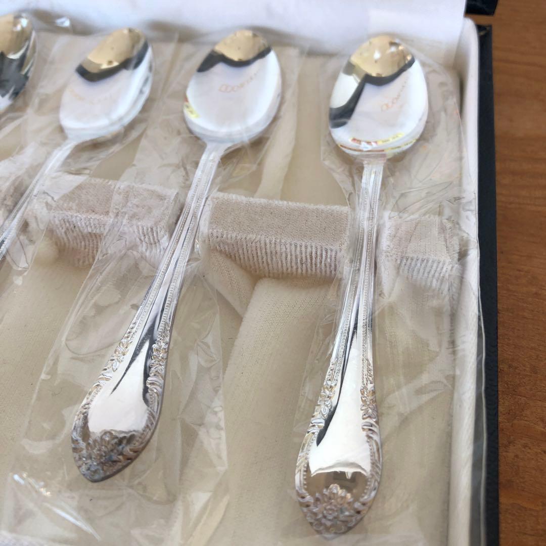未使用　ラッキーウッド　SILVER950 スプーン5客セット　シルバー　純銀