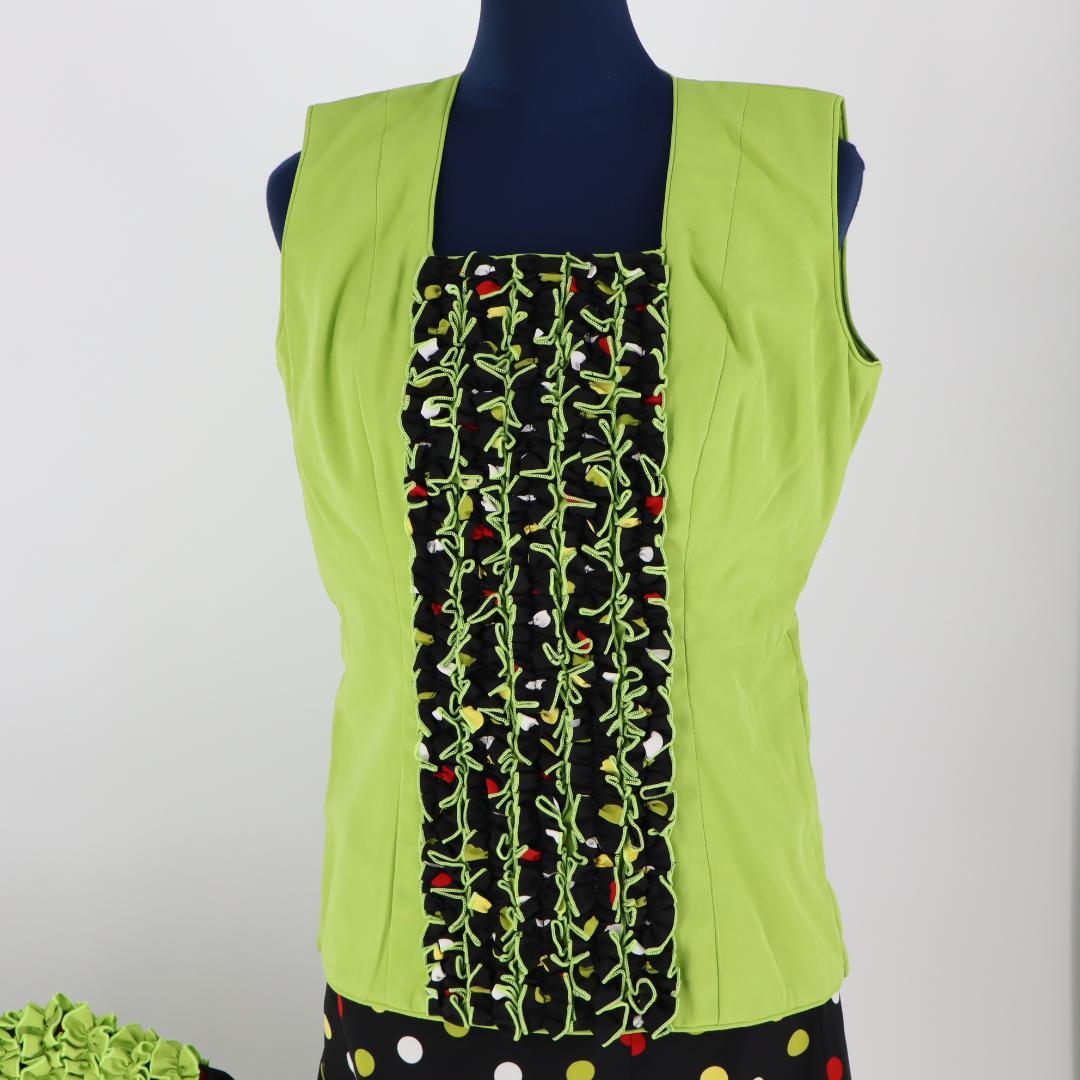 【美品 フラメンコ衣装】マルチカラー×胸元フリル ブラウス ファルダ シージョ