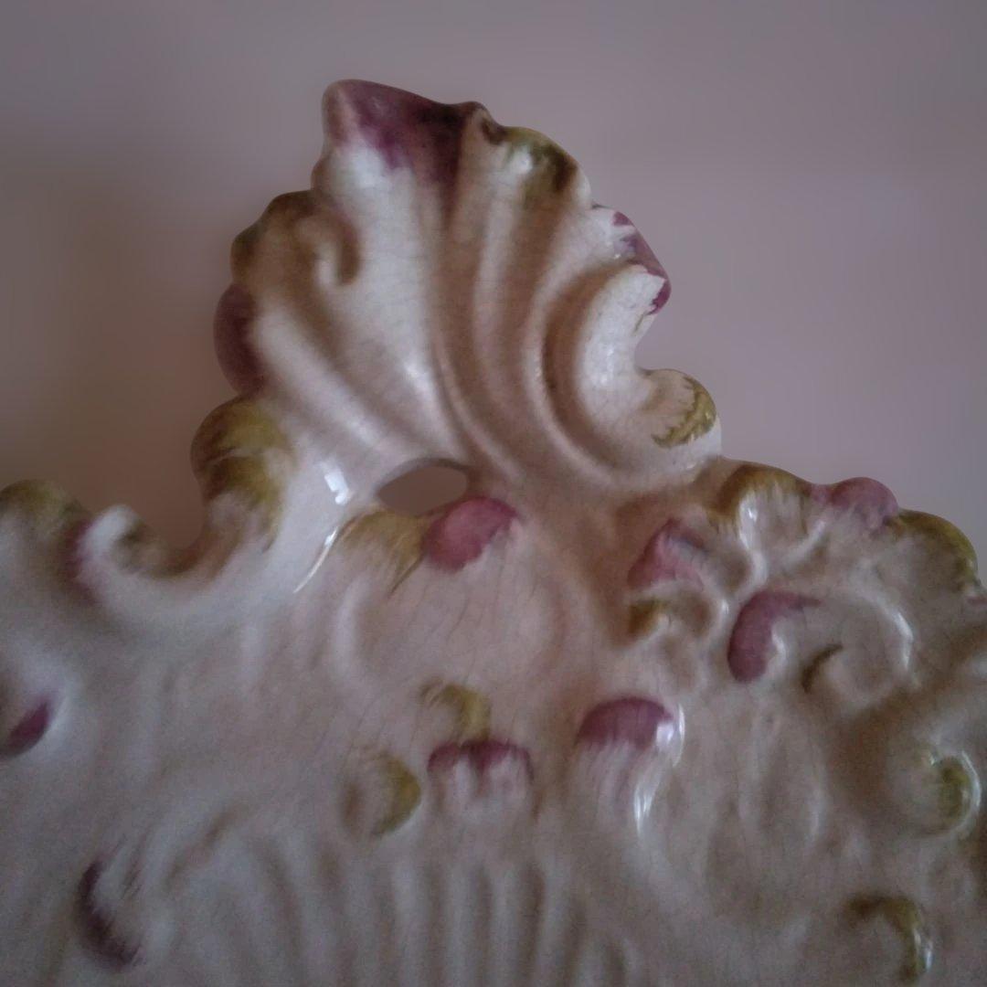 花柄陶器花器 ヴィンテージ風 陶器掛け28/23