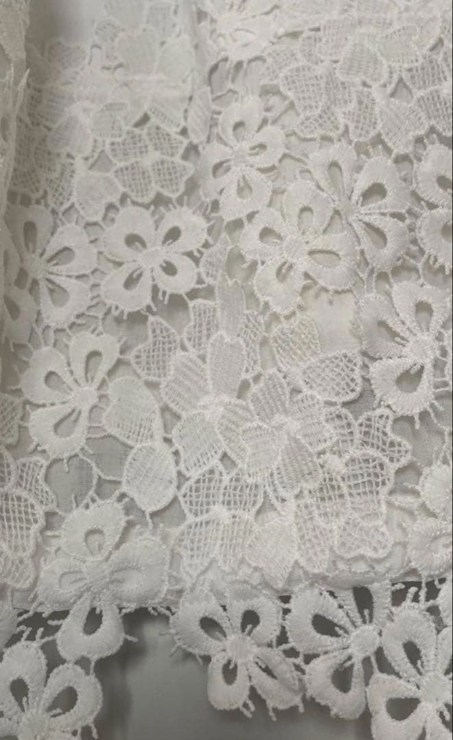 BEARDSLEY 裾レースブラウス　フラワーモチーフ