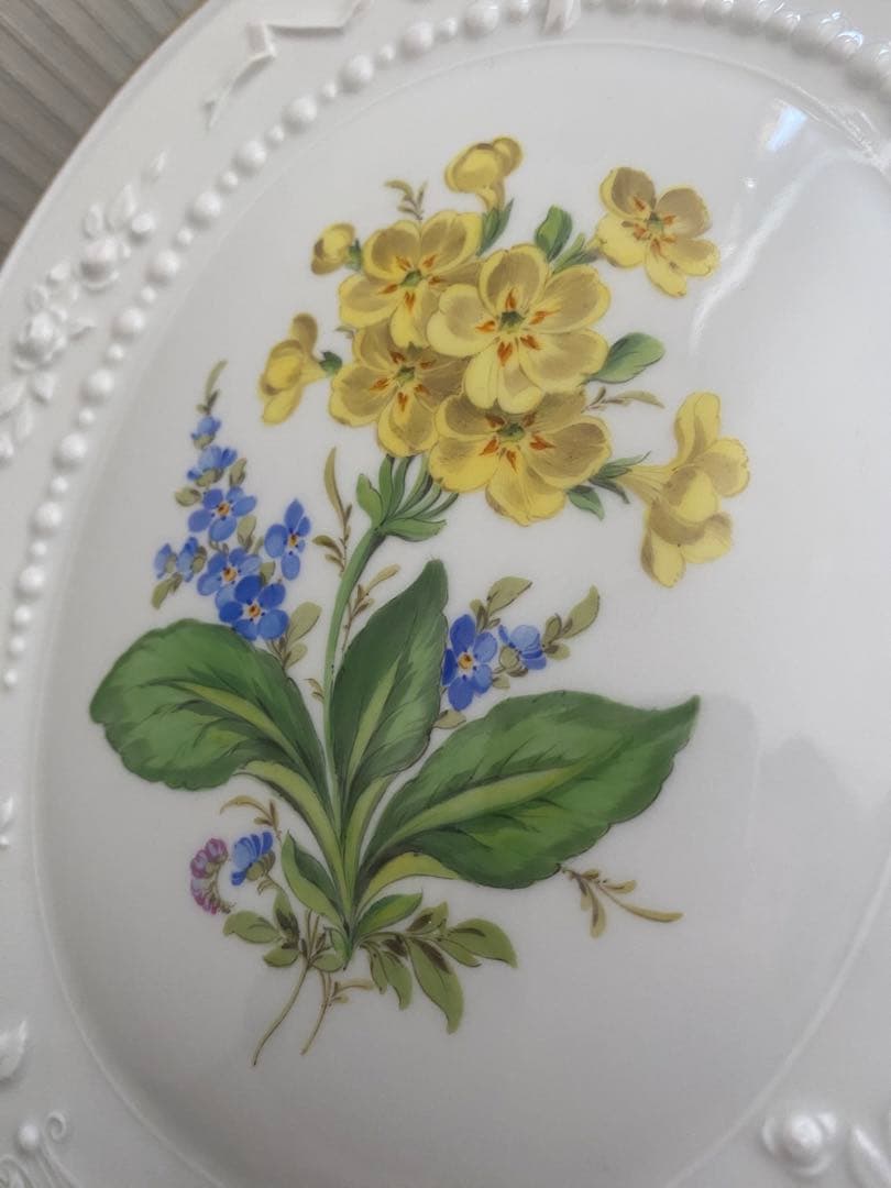 美品★希少★マイセン 陶板画 壁掛け 花柄　　アンティーク