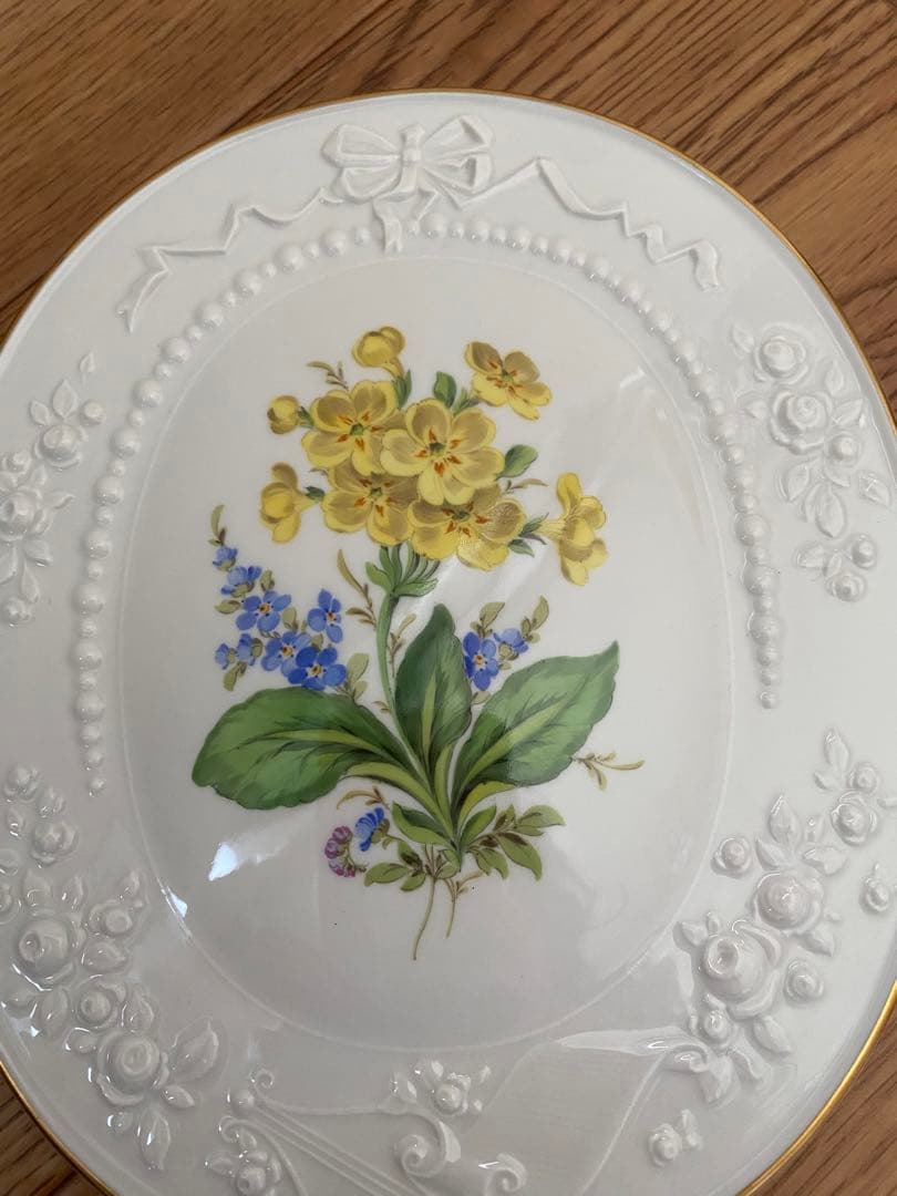 美品★希少★マイセン 陶板画 壁掛け 花柄　　アンティーク