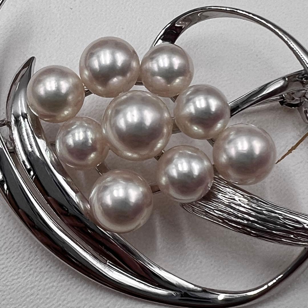 MIKIMOTO ミキモト アコヤ 本真珠 ブローチ パール9粒