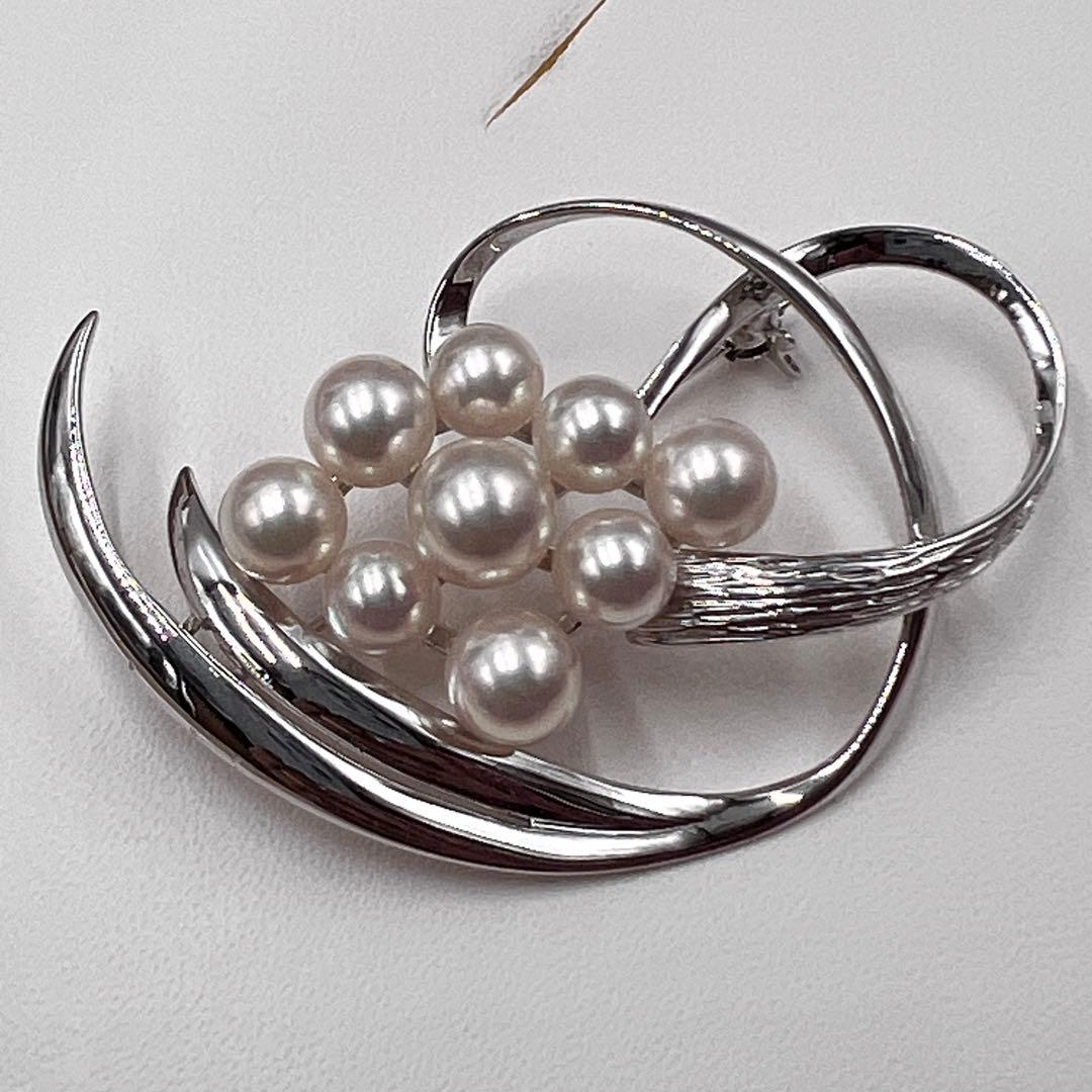 MIKIMOTO ミキモト アコヤ 本真珠 ブローチ パール9粒
