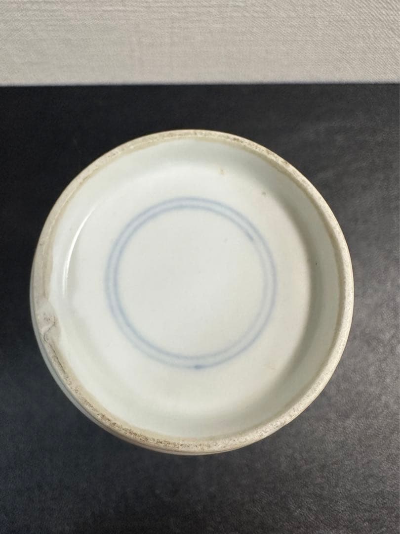 中国骨董　青花人物棒槌瓶　清時代