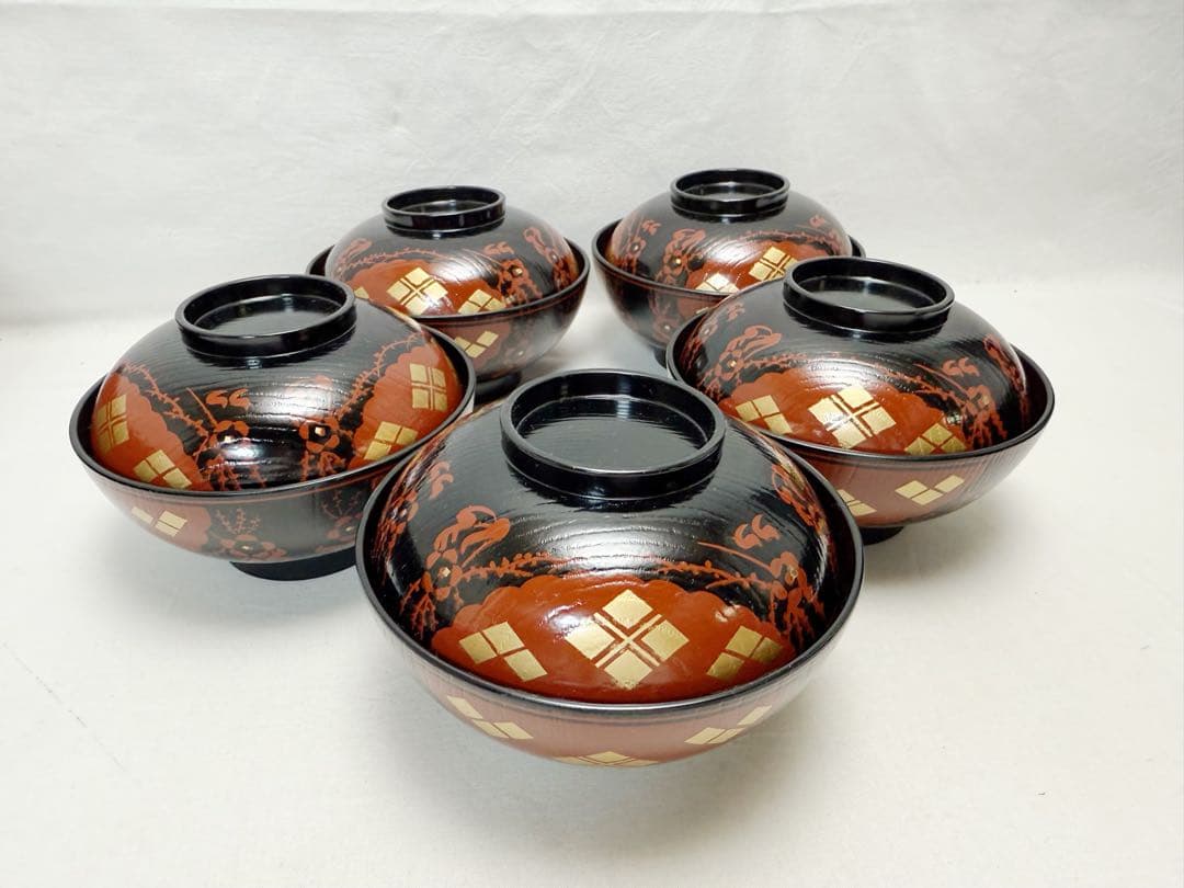 ほぼ未使用 懐石道具揃えて 一式 五客揃 漆器 元箱