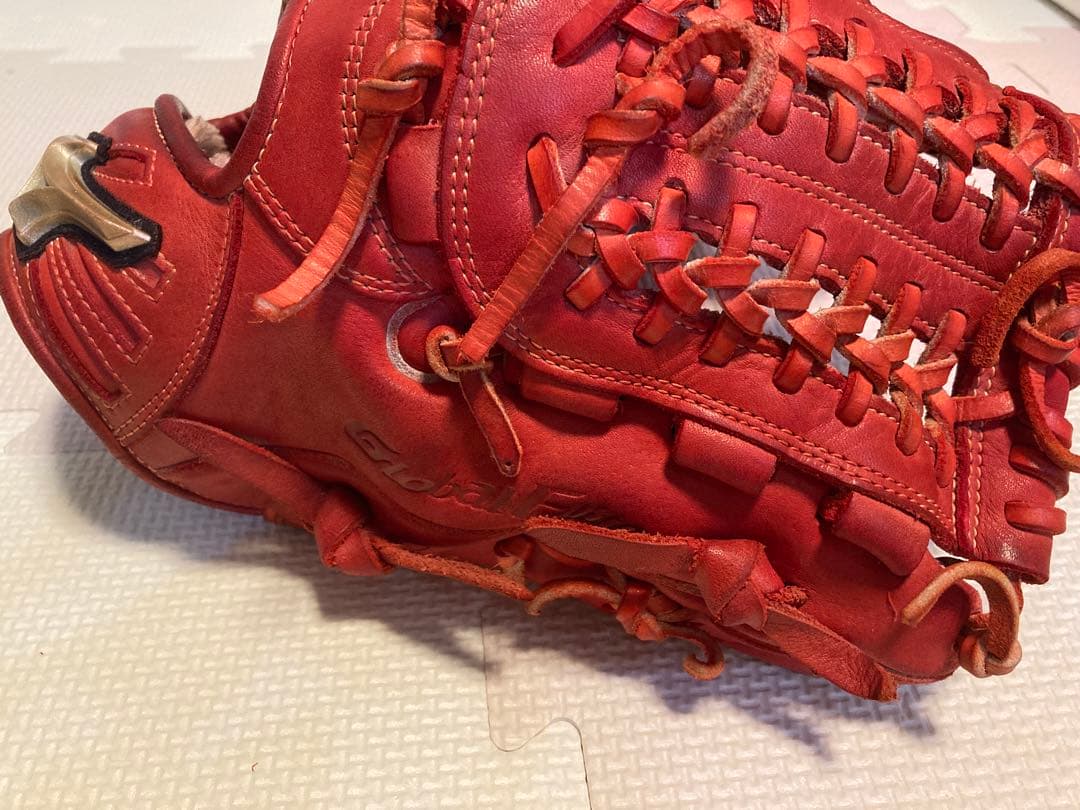 ミズノ 軟式グローブ グローバルエリート 赤オレンジ