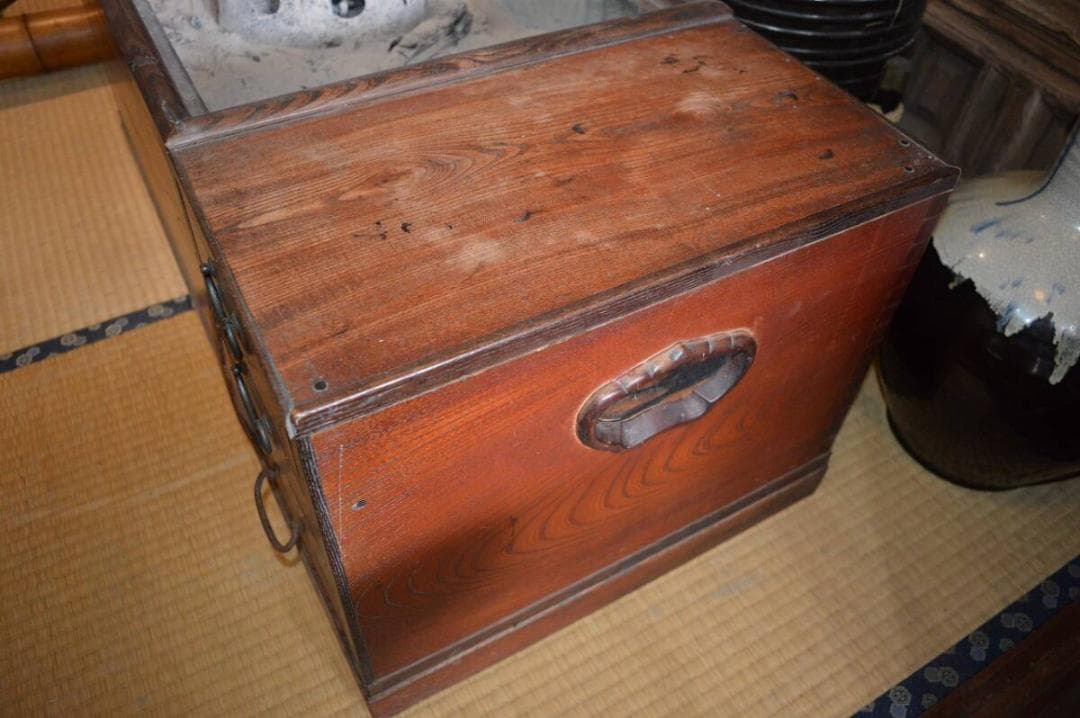 骨董　古民具　時代火鉢　引き出し　鉄瓶　欅