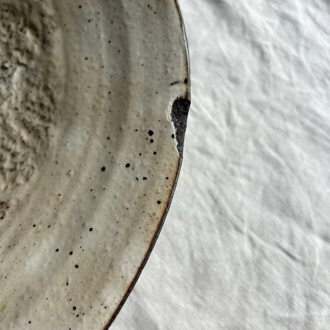 刷毛目　ゆがみ大皿　特大　日本　アンティーク　ヴィンテージ　骨董