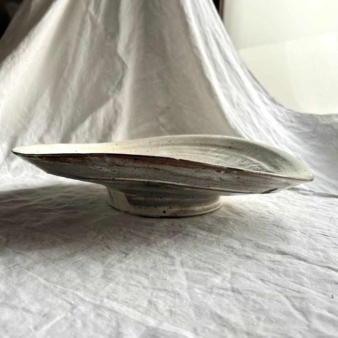 刷毛目　ゆがみ大皿　特大　日本　アンティーク　ヴィンテージ　骨董