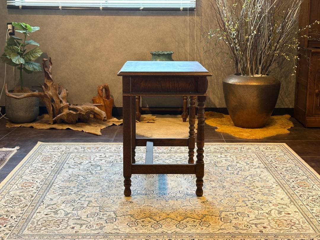 希少　アンティーク　ヴィンテージ　サイドテーブル　オーク材　ヴィンテージ　In