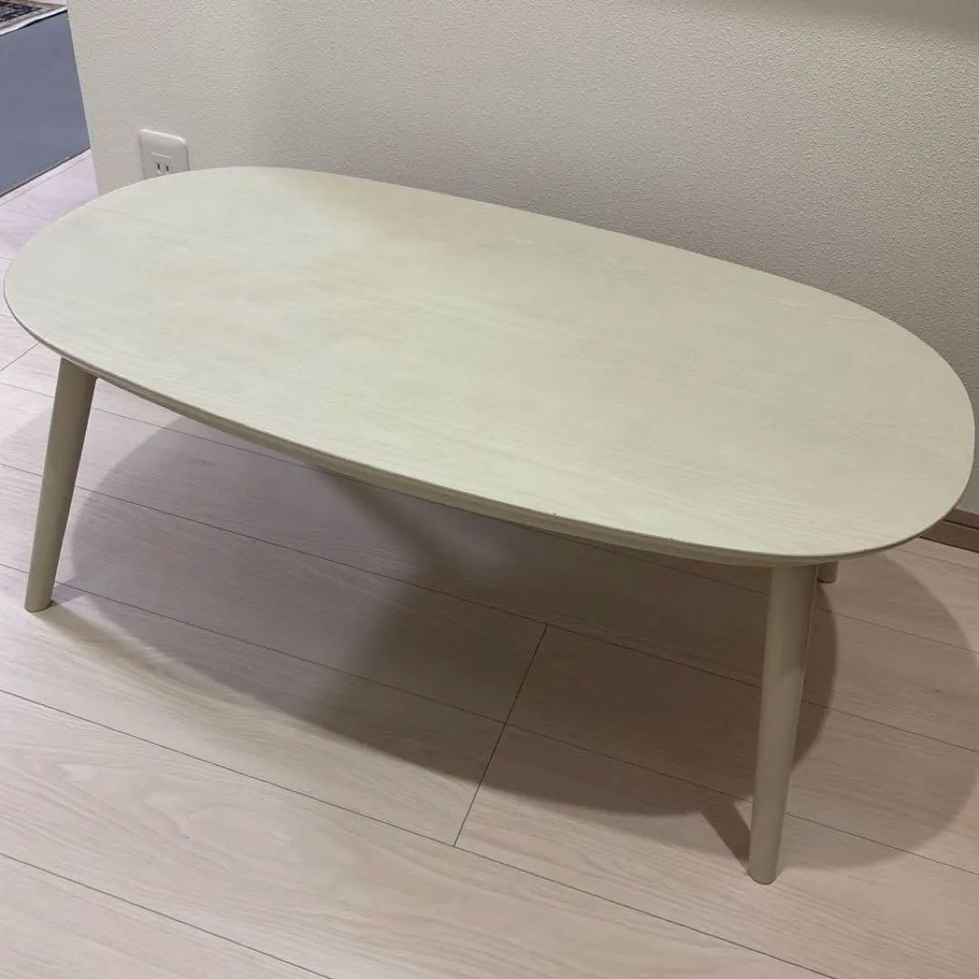 円型テーブル　こたつテーブル　白　ホワイト　カルミナ950