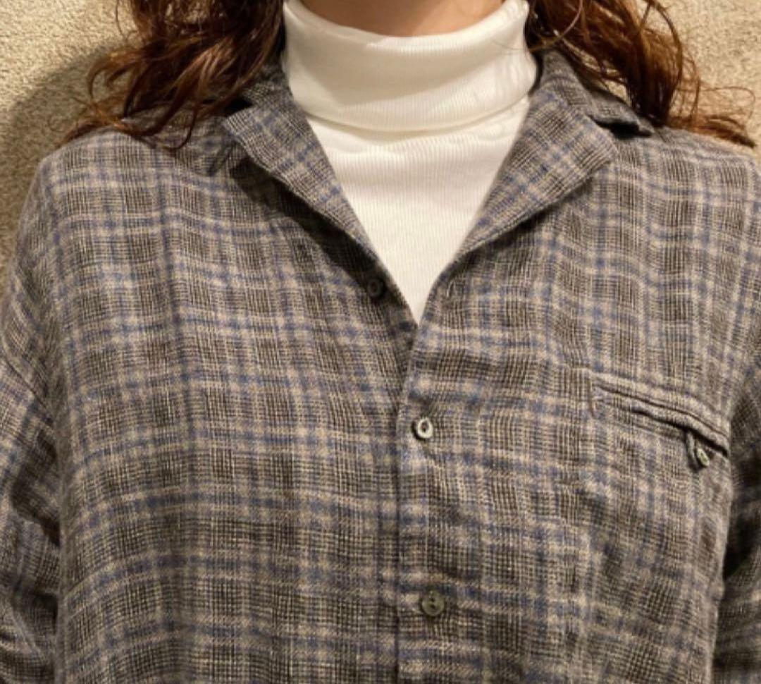 nest Robeネストローブ トラッドリネン チェックシャツ