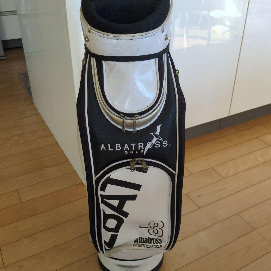 ALBATROSS ゴルフ！ キャディバッグ ブラック/ホワイト