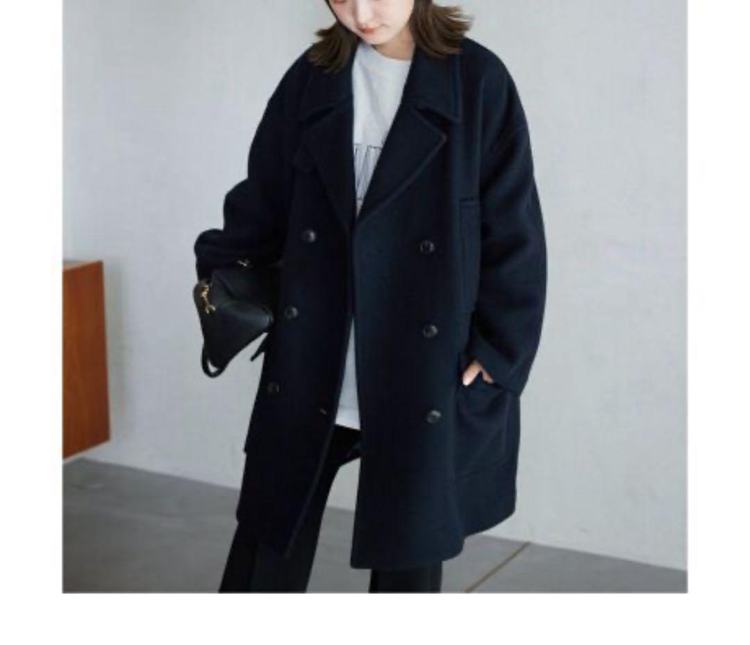 SLOVE IENA メルトンビック ピーコート ダブルボタン 濃紺 38