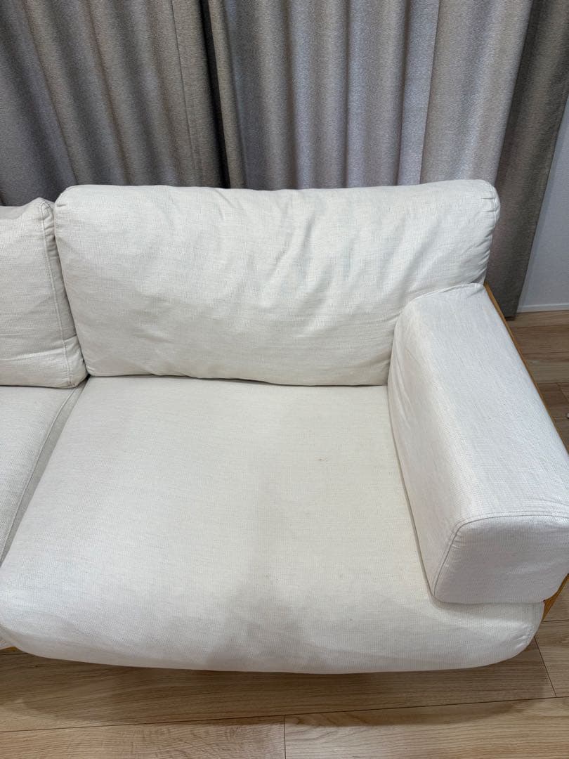 無印良品 廃盤希少品 木製ソファ オーク材 2.5シーター