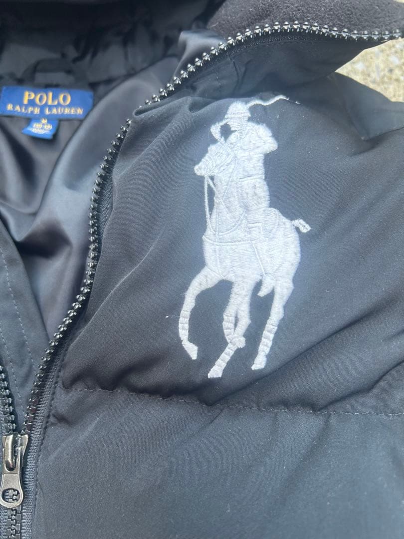 ラルフローレン フード付きダウンジャケット 黒　ビッグポニー XS