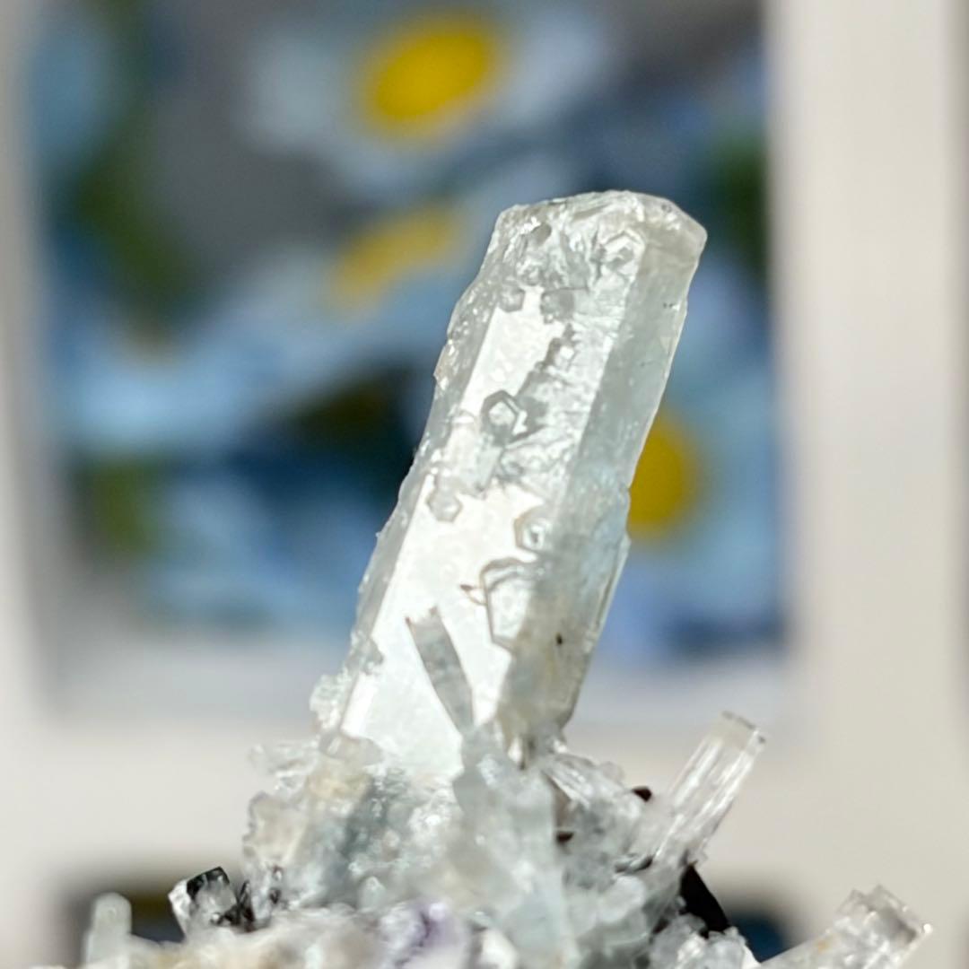 ベリル　アクアマリン　クラスター　鉱物標本　原石　天然石　ストーン　3種共生