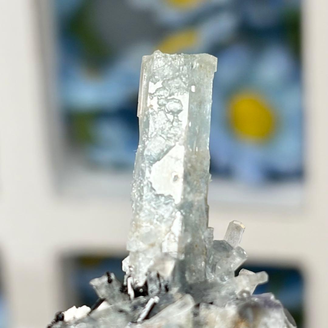 ベリル　アクアマリン　クラスター　鉱物標本　原石　天然石　ストーン　3種共生