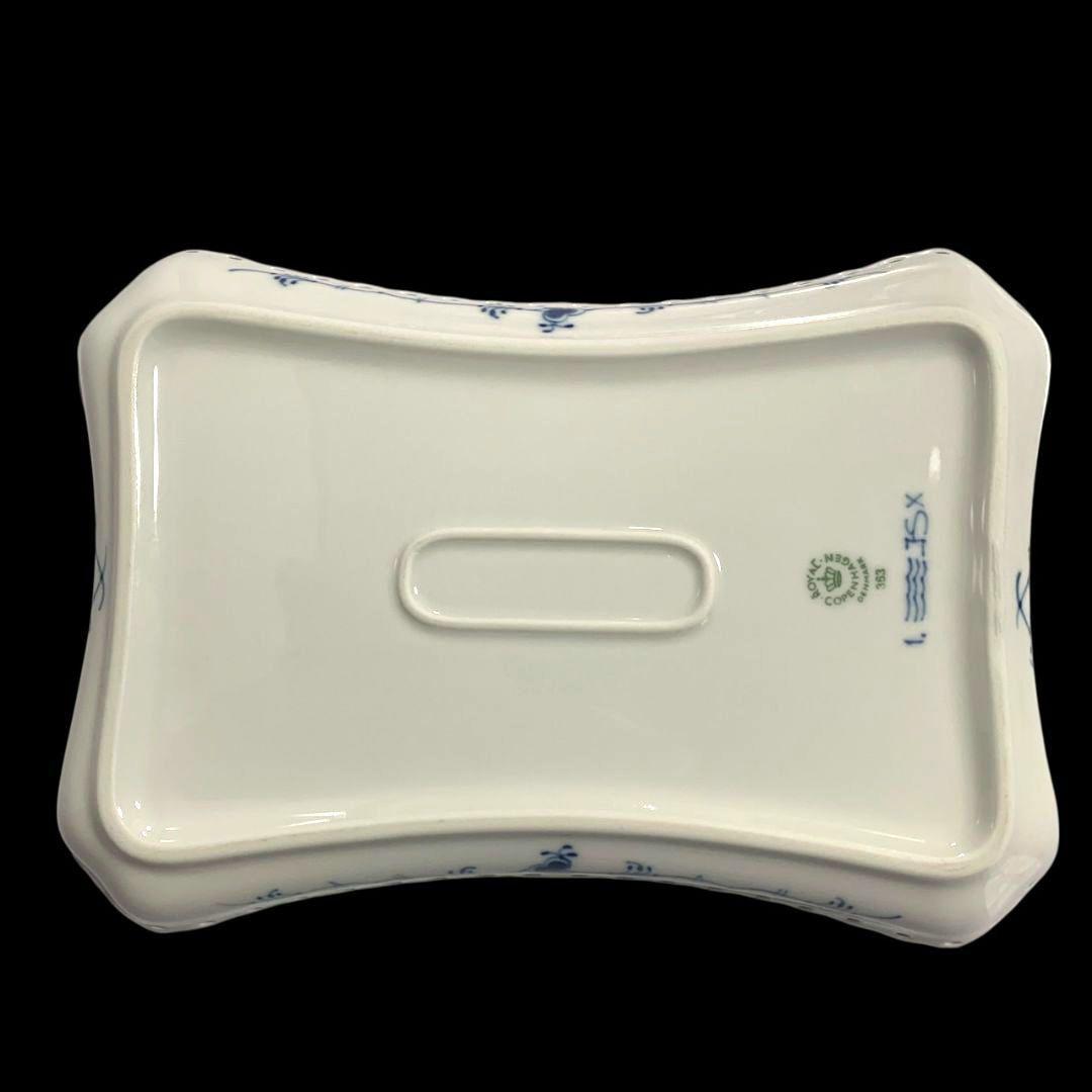 ロイヤルコペンハーゲン ブルーフルーテッド フルレース スクエアプレート