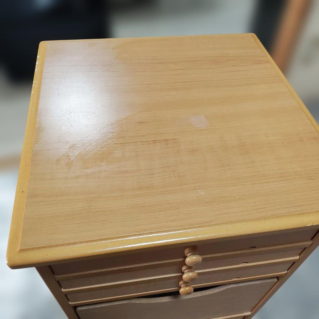 木製　可動式鏡付きドレッサー　木製引き出し　収納　ナチュラル