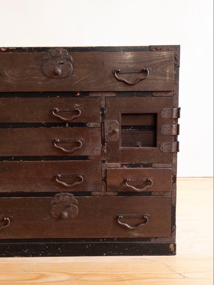 和箪笥　小ぶり　希少　横幅約69.5㎝　5段　アンティーク　骨董　古道具　古家具