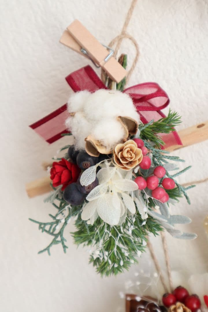 ドライフラワーꕤ︎︎Xmas流木ガーランド・スワッグ&リースꕤ︎︎アンティーク