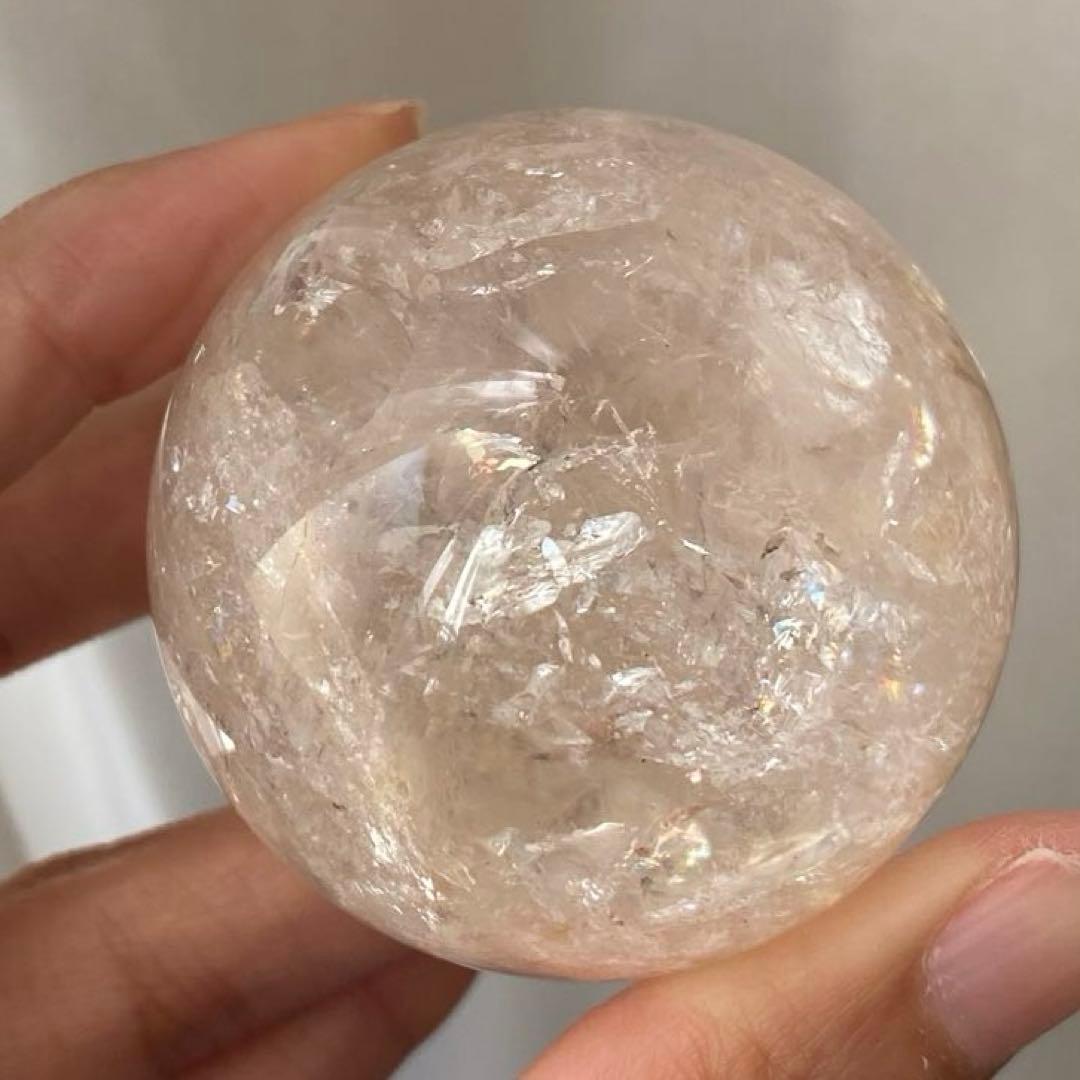 透明度◎ 虹入り ピンクアゼツライト スフィア 天然石 パワーストーン