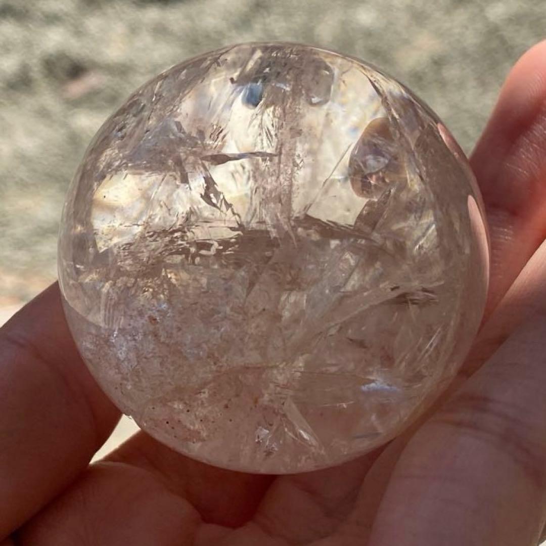 透明度◎ 虹入り ピンクアゼツライト スフィア 天然石 パワーストーン