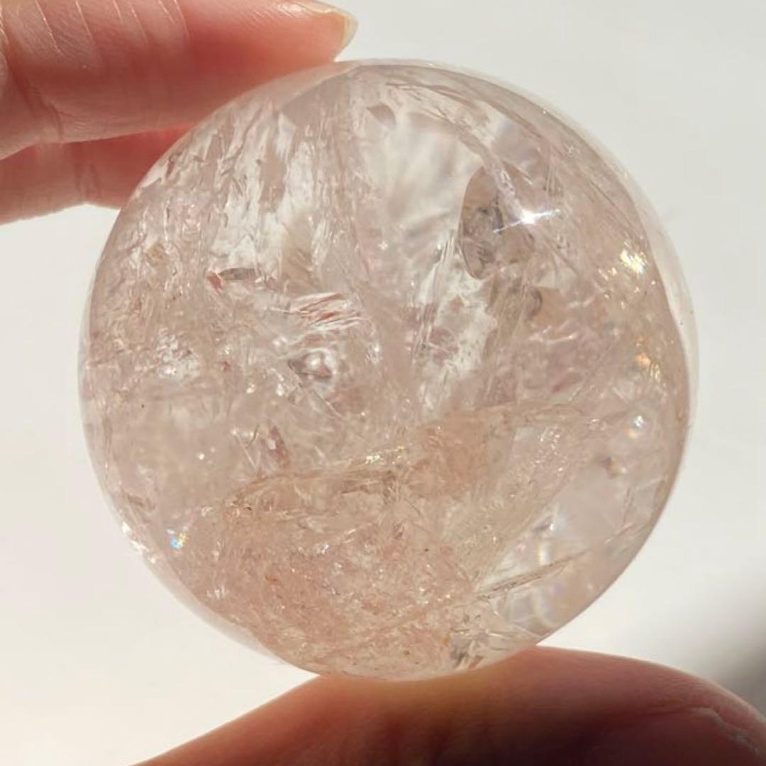 透明度◎ 虹入り ピンクアゼツライト スフィア 天然石 パワーストーン