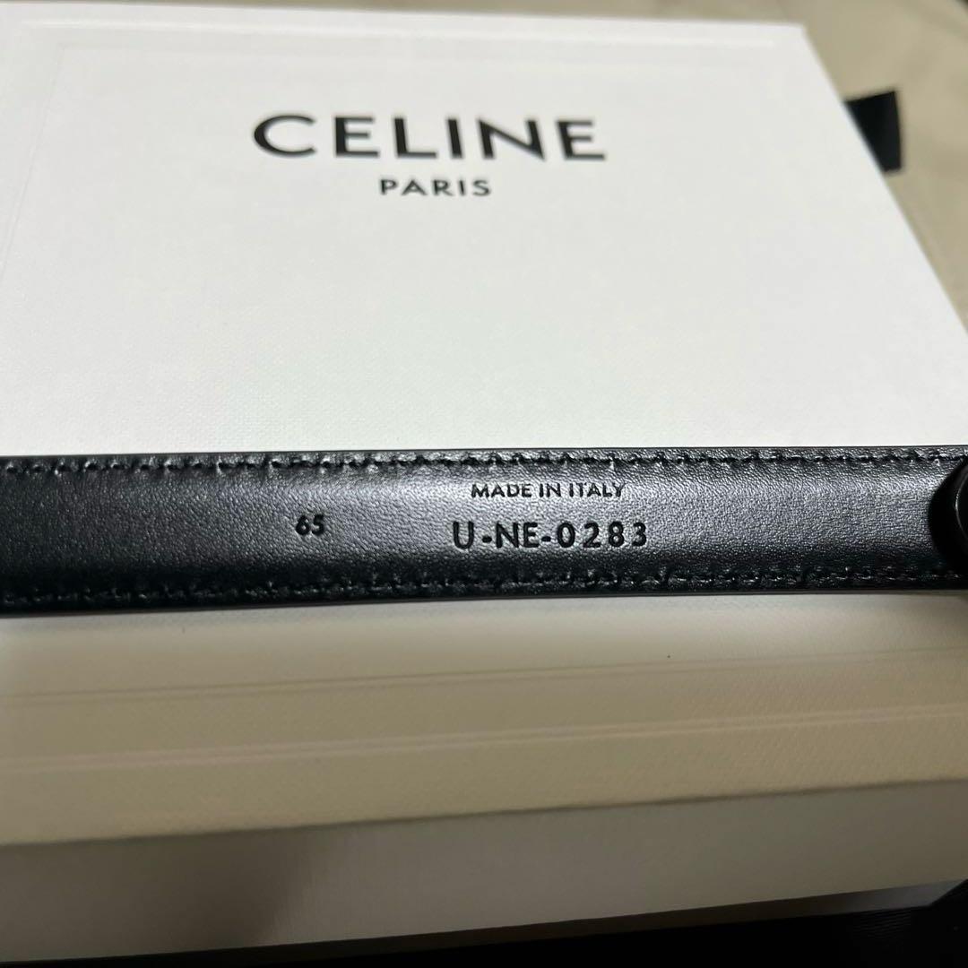 極美品☆CELINE セリーヌ ブラックトリオンフベルト ゴールドバックル
