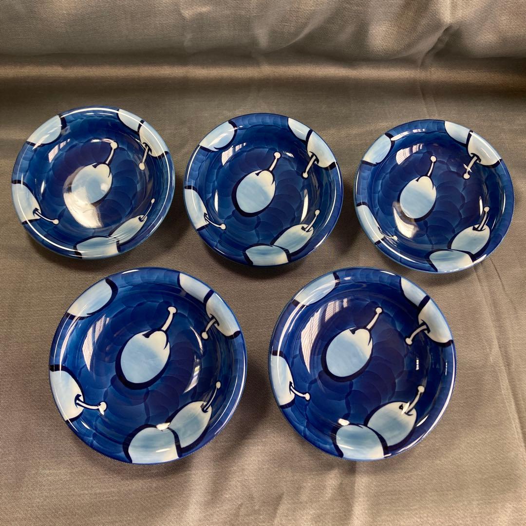 宮脇 大　源右衛門　染濃　プルーン文　中皿　小皿　プレート