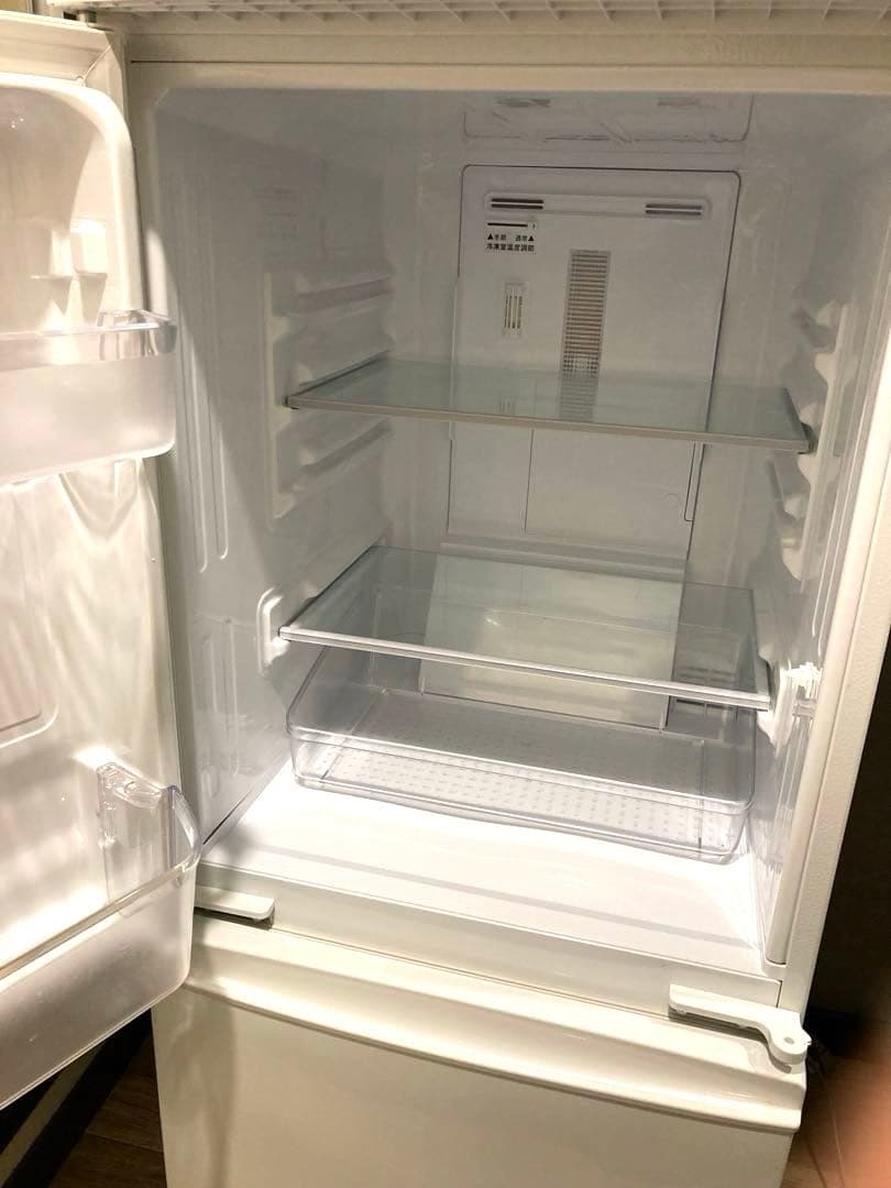 美品☆左右開きSHARP冷凍冷蔵庫SJ-C14E-W☆白☆