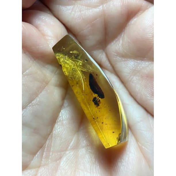 ブルーアンバー 虫入り 天然 琥珀 天然石 パワーストーン