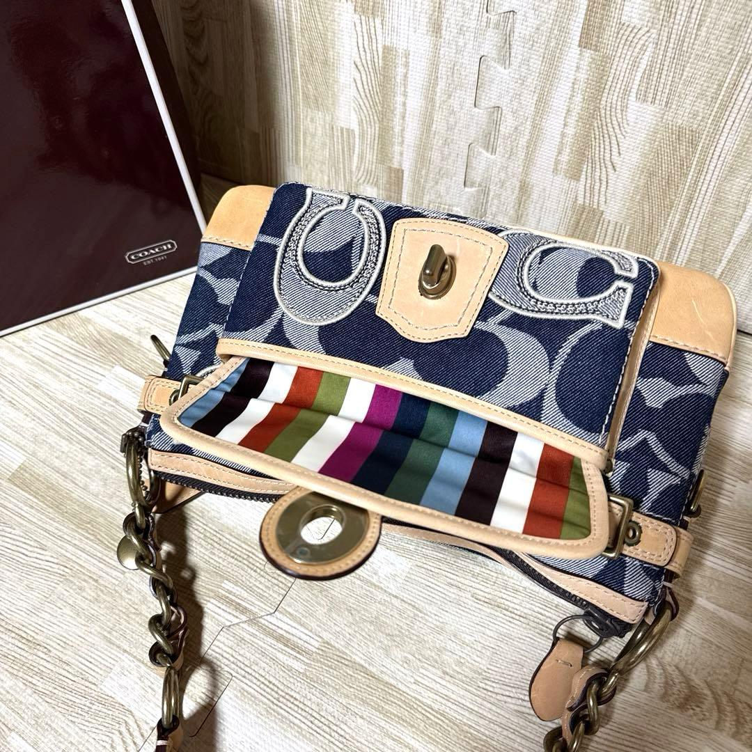 【超美品】COACHコーチ デニムバッグ　ハンドバッグ ヴィンテージ◇希少品◇