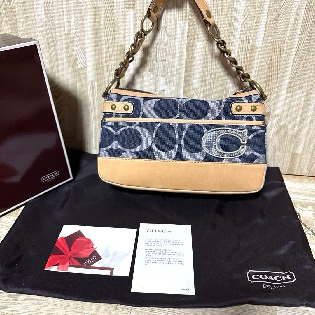 【超美品】COACHコーチ デニムバッグ　ハンドバッグ ヴィンテージ◇希少品◇