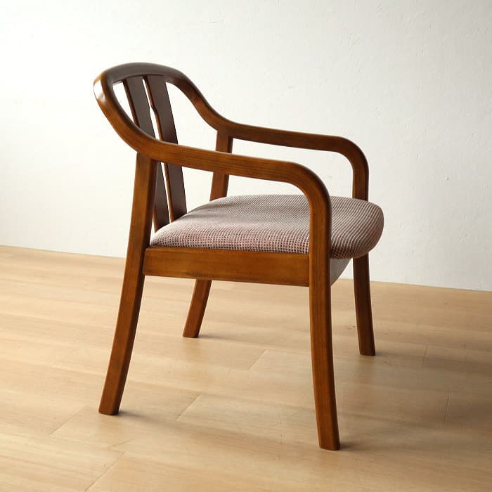 オールド カリモク アームチェア レトロ 肘付イス ④