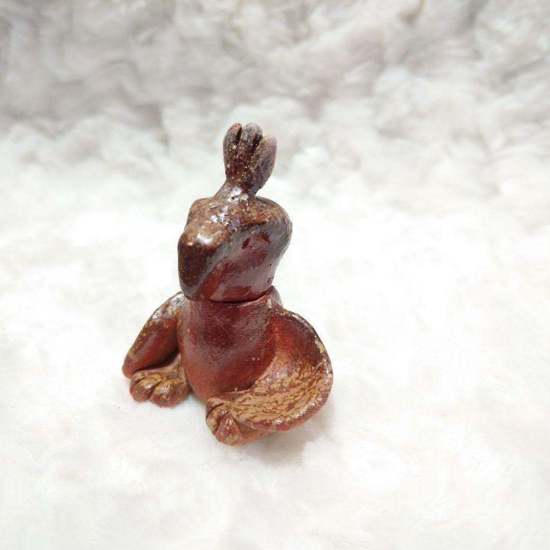 ●【2512】124.ハシビロコウ、花器…備前焼