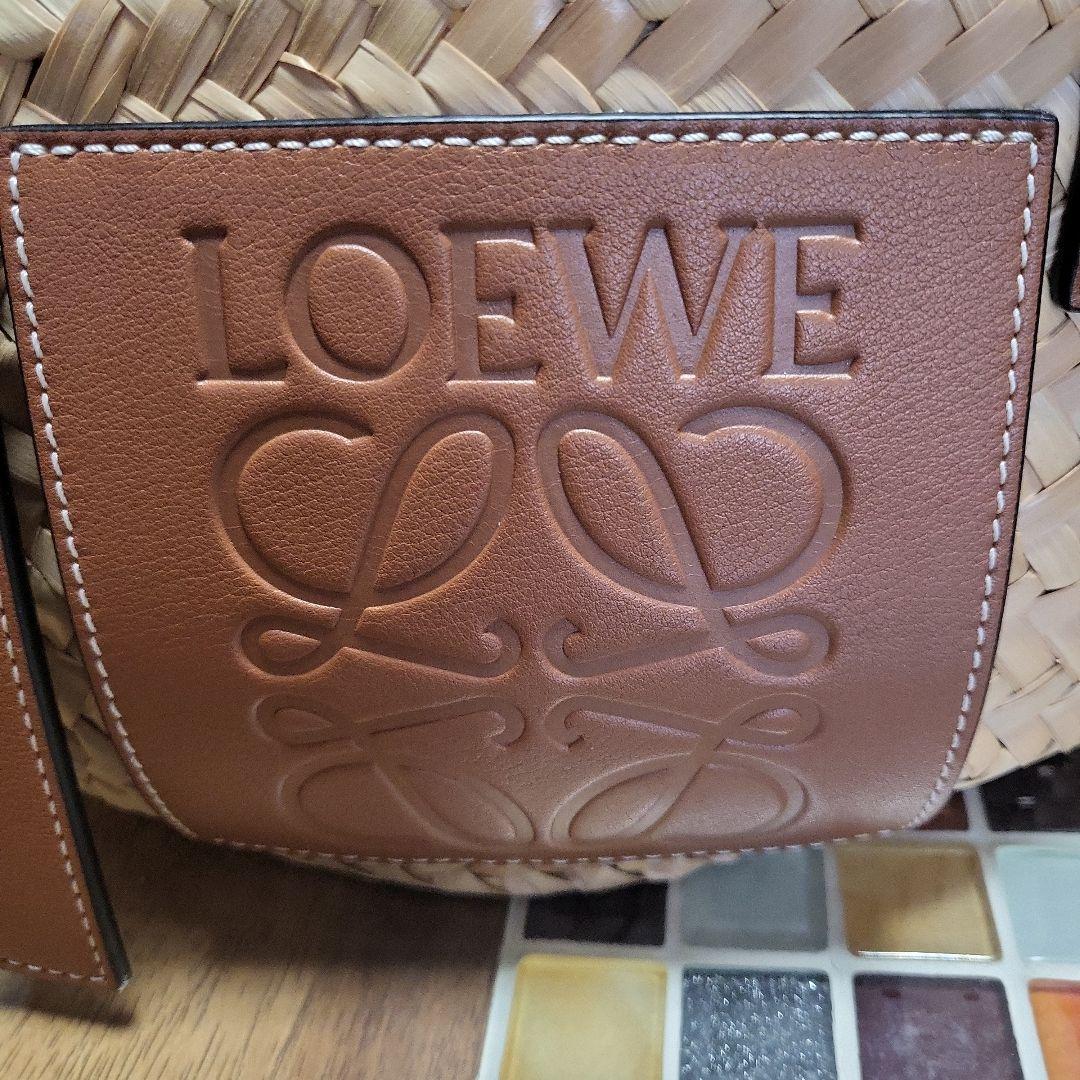 LOEWE かごバッグ ナチュラル/ブラウン　美品です✨