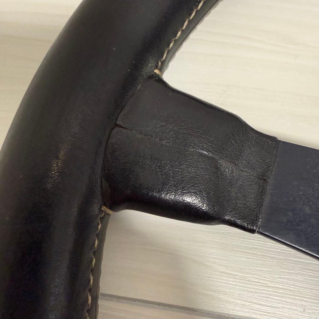 良品 MOMO JACKIE STEWART レザー巻 ステアリング 35cm