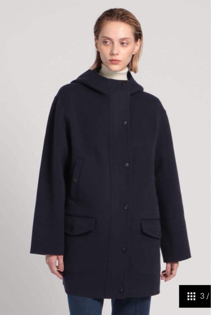 Theory フード付きコートSベージュ 定価97,900円