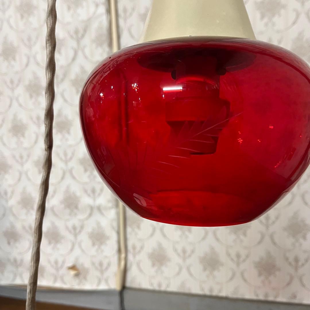 【アンティーク】昭和レトロ ナショナル ペンダントライト ガラス傘 古道具