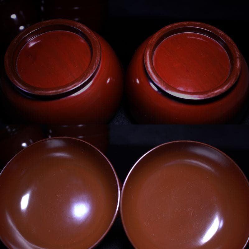 明治三十一年 木箱付｜輪島製 吸い物椀１０客｜100年以上の経年が生んだ深色漆