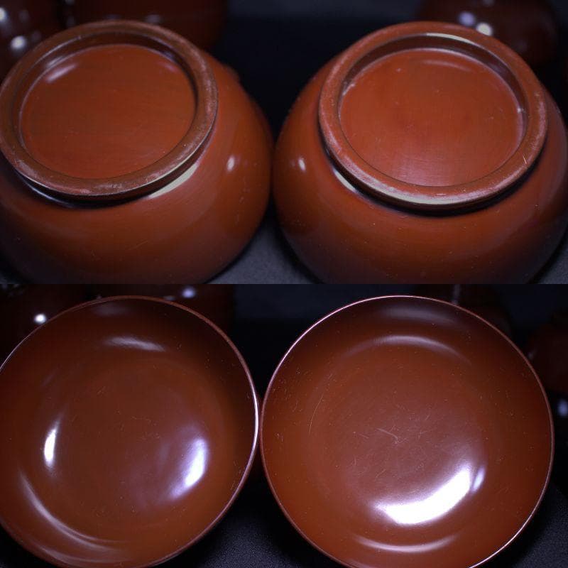 明治三十一年 木箱付｜輪島製 吸い物椀１０客｜100年以上の経年が生んだ深色漆