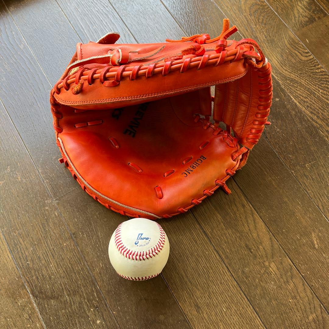 硬式用キャッチャーミット asics製NEOREVIVE BGH8MCオレンジ