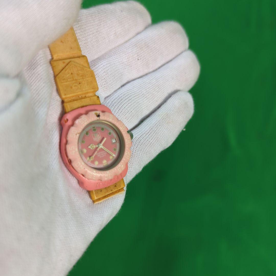 希少 タグホイヤー フォーミュラピンク　グレー　クォーツ汚れ　ジャンク　電池切れ