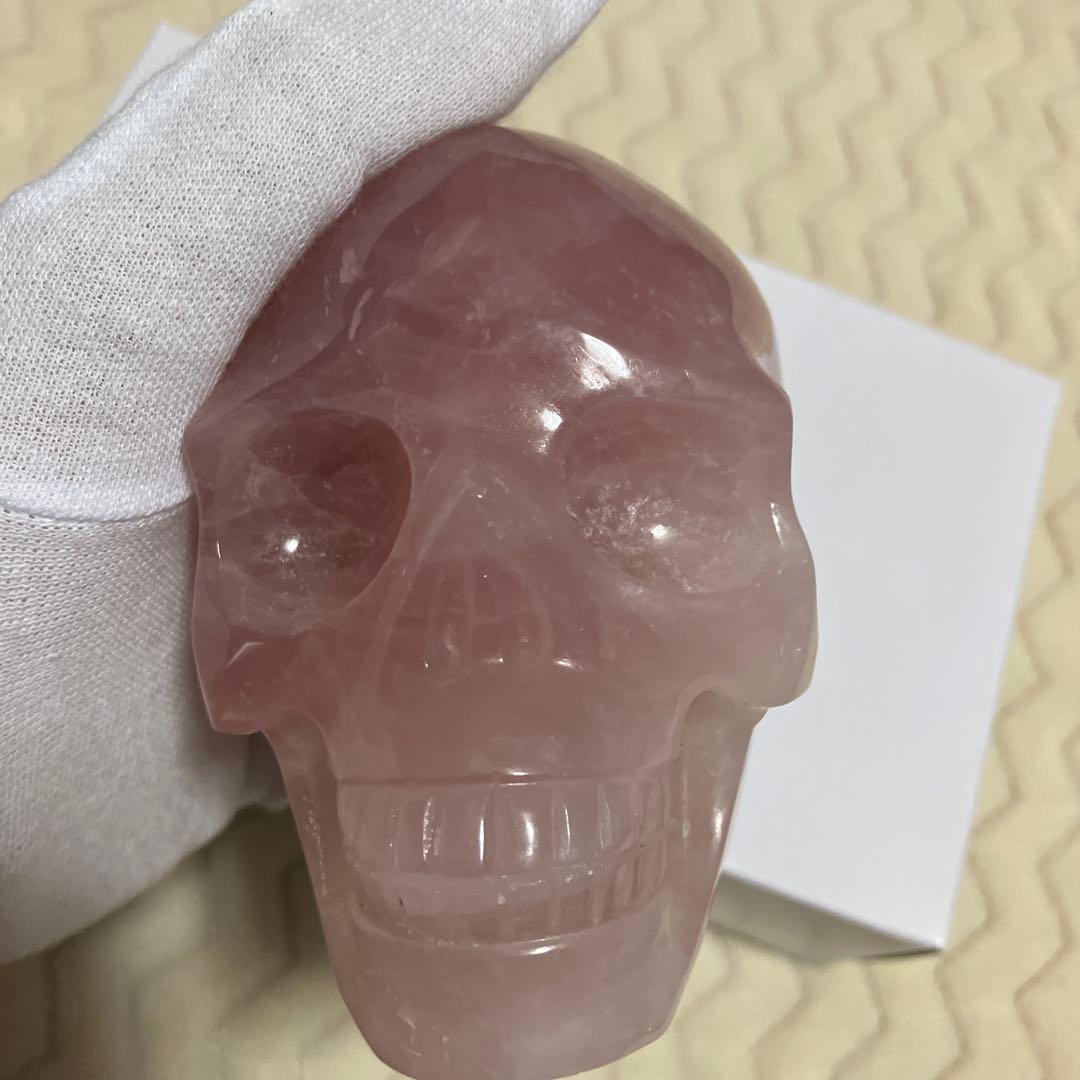 (激レア)ローズクォーツスカル　髑髏　恋愛運　ラッキー　ストーン　魔除け