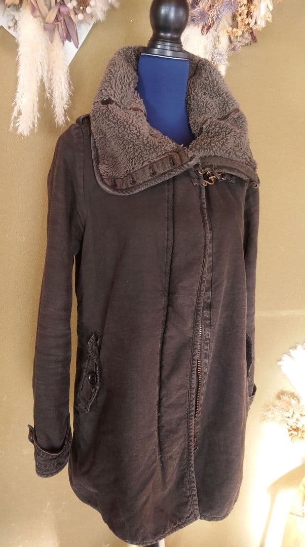 SHARE SPIRIT モッズコート スミクロ　ボア襟