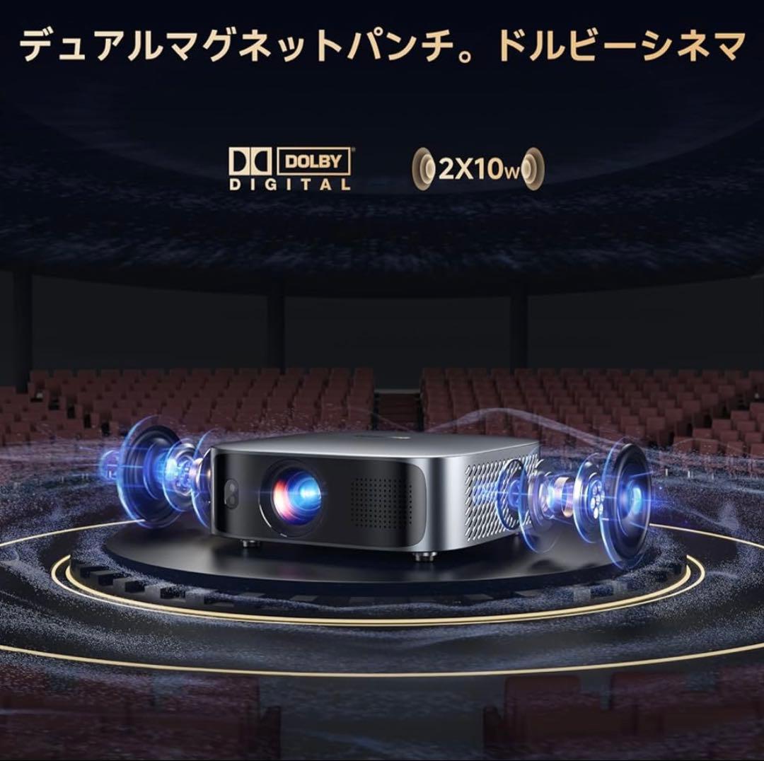 プロジェクター 家庭用 小型 1200Ansi 4K対応 大画面 軽量 グレー